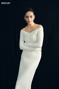 Tops de punto Donna de marca de lujo, Tops de mujer con hombros descubiertos para mujer, Jersey de mezcla de algodón con estilo, tela primavera 2025, ropa de mujer - Product Image 5