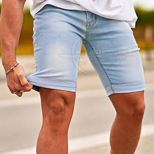 Pantalones cortos vaqueros informales de algodón para hombre con logotipo estampado personalizado Tamaño adulto Patrón sólido Fabricado en Pakistán - Product Image 4