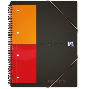 Carnet de réunion Oxford 80 pages DIN A4+ à marges carrées, polypropylène gris/orange/rouge, extérieur/intérieur, 80 feuilles - Product Image 1
