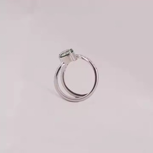 Green Round Cut Lab Grown Diamond Bypass Engagement Ring With Tiny Round Lab Created Diamond Ring Solid Gold Diamond Ring - Product Image 5