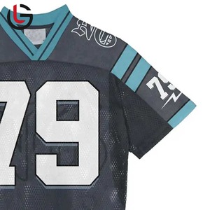 เสื้อเจอร์ซีย์ทรงโอเวอร์ไซส์แบบยูนิเซ็กซ์ ทรงบ็อกซี่ ไหล่ตก พิมพ์ลายแบบซับลิเมชั่น ผ้าโพลีเอสเตอร์ตาข่าย สตรีทแวร์ ฟุตบอล หนักแน่น ด้านหน้าเป็นผ้าตาข่าย - Product Image 4