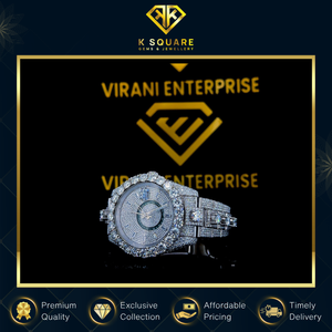 Quartz de conception à la mode de luxe de haute qualité automatique pour montre analogique en acier inoxydable Moissanite Diamond Band pour unisexe - Product Image 3