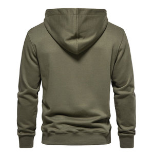 Sudadera con capucha y cremallera para hombre, moda de invierno, patrón sólido, ropa informal estilo Hip Hop, sudaderas con capucha de lana de retazos para hombre - Product Image 6