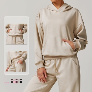 Autumn Winter Hooded Sports Sweater Outerwear Versatile Active Tops <b>Long</b> Sleeve Women's Casual Loose All-<b>match</b> Sports Hoodies - Product Image 3