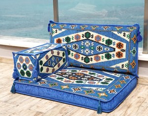 Sièges de sol arabes Canapé de sol arabe Sol de siège arabe | 90x70x10cm 3 pièces 1 Set - Product Image 2