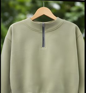 Sudadera con capucha y media cremallera de algodón polar profesional de 420 GSM, fabricante de ropa de marca privada - Product Image 1