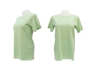 Camisetas de manga larga con cuello redondo de algodón orgánico 100% para mujer, camiseta lisa sostenible con estampado de patrón personalizable reciclable - Product Image 2
