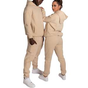 Chándal polar de algodón 100% de alta calidad personalizado para mujer, ropa de invierno, conjunto de Yoga con capucha, diseño de dos piezas - Product Image 3