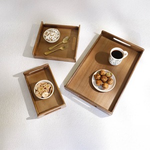 ถาดเสิร์ฟลูกปัดไม้ไผ่สีเขียวทำมือถาดสำหรับใส่กาแฟช็อคโกแลตขนมและซอสถาดไม้สำหรับห้องครัวปรับแต่งได้ - Product Image 1