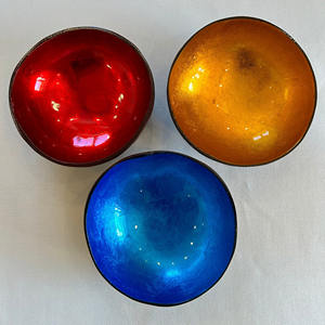 Cuencos de laca de cáscara de coco coloridos, la mejor opción de cuenco decorativo lacado para decoración del hogar, al precio más económico. - Product Image 2