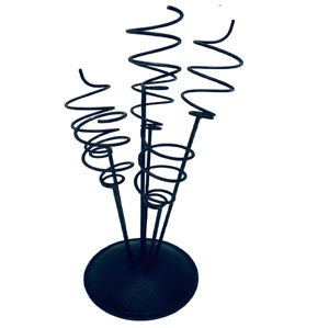 Porte-parapluie en forme de ressort avec 3 supports Conception enduite de poudre noire Parfait pour les hôtels et les fournitures métalliques du hall de la maison - Product Image 1