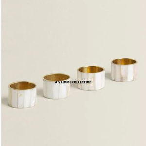 Dernier design Rond de serviette en métal décoratif couleur dorée Gros papillon Feuille de Ginkgo - Product Image 3