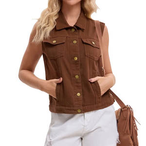 Gilet en jean pour femme de haute qualité, nouvelle collection 2026, vente en gros, taille personnalisée, facile à porter, respirant, séchage rapide - Product Image 3