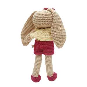 Muñeca de Conejito de Ganchillo de Algodón Valerie Hecha a Mano, Juguete de Peluche Suave con Vestido de Fresa para Niñas, Venta al por Mayor en Indonesia, Acción de Gracias - Product Image 2