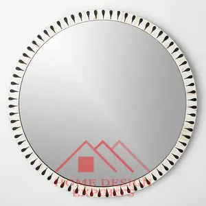Bingkai Cermin Buatan Tangan untuk Dinding Tulang Tatahan Batas Bentuk Persegi Panjang Set 2 Cermin Dinding Pemasok & Produsen Oleh India