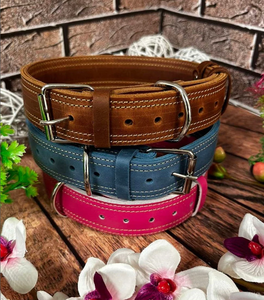 Customized Leather Dog <b>Collar</b> with Personalization for Greyhound and Whippet - Product Image 1