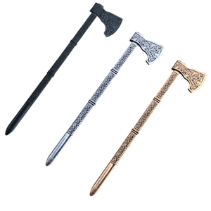 Hache unique du roi Ragnar des Vikings, tête en acier à haute teneur en carbone de qualité industrielle, manche en bois naturel pour le camping en plein air et la survie - Product Image 6