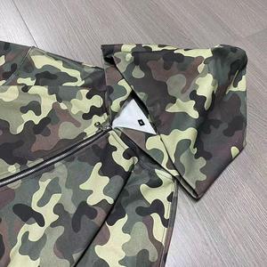 เสื้อมีฮู้ดมีซิปลายพรางโลโก้ออกแบบได้ตามที่ต้องการทุกเพศของ100% คุณภาพสูงผ้าฝ้ายฝรั่งเศสแบบครอปซิปมีฮู้ด - Product Image 4