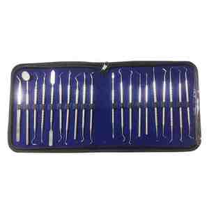 Kit complet d'instruments chirurgicaux dentaires en acier inoxydable manuel de qualité supérieure, 20 pièces, avec étui en cuir PU - Product Image 2