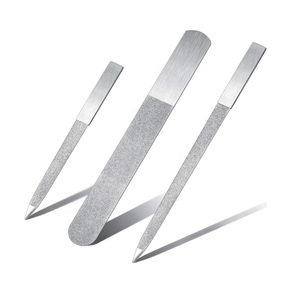 Lima de uñas profesional Mango de plástico de acero inoxidable Herramientas de salón de uñas Lima de uñas de doble cara para hombres/mujeres - Product Image 1