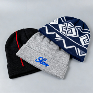 Fabricant de bonnets en tricot brodés personnalisés OEM/ODM, bonnets d'hiver chauds unisexes, vêtements de rue tendance, couvre-chefs MIDEN INTERNATIONAL. - Product Image 1