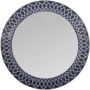 Nouvel arrivage miroir de cuisine bleu à rayures, design incrusté d'os, miroir de bureau, salon, miroir mural décoratif, cadre de meubles - Product Image 3