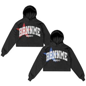 Sweat à capuche pour homme en coton 100% personnalisé avec des logos d'étoiles imprimés à l'écran, des lettres brodées, un effet délavé vintage et un poids lourd pour l'hiver - Product Image 5