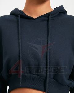 Pull à capuche en coton biologique pour femmes coupe ample hiver tricoté avant personnalisé brodé Street Wear sweat à capuche polaire - Product Image 5