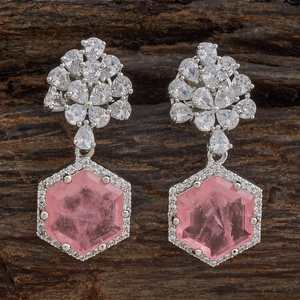 Boucles d'oreilles pendantes en zircon 177209 en cuivre et laiton plaqué or avec perle et diamant, style religieux, pour cadeau de mariage - Product Image 1