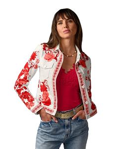 Chaqueta Vaquera para Mujer, Estilo Simple, Lavado al Agua, Desgastada, 100% Algodón, Secado Rápido y Transpirable, Chaqueta Casual de Invierno, Superventas - Product Image 1