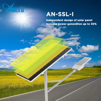 Anern Lampes de rue à énergie solaire 100W 150W 200W Éclairage de rue extérieur à LED avec poteaux pour les projets routiers municipaux
