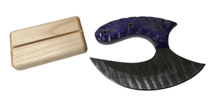 Venta al por mayor personalizado de alta calidad OEM ODM servicio profesional hecho a mano hoja de acero de Damasco púrpura mango de madera Funda de cuero - Product Image 3