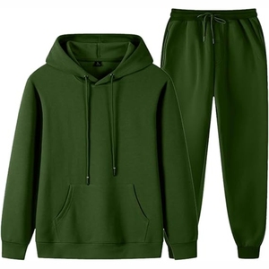 Ensembles de survêtement d'hiver pour hommes 100% coton grande taille coupe-vent et col à capuche réversible avec logo sur le devant - Product Image 3