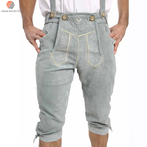 Solid Color Men's Bavarian Lederhosen Suede Leather Custom Made Knee-Length Breathable Quick Dry Casual - Product Image 2