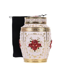 Urne moyenne pour cendres humaines-Urne de crémation en rose pour cendres Femme Maman-Urne pour cendres humaines Mère féminine (or-rouge) - Product Image 1