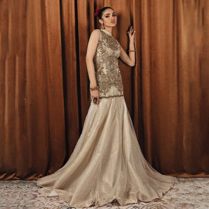 New Indian Pakistani Latest Chiffon Fully Heavy Embroidered Shirt With Heavy Handwork Customized <b>Hot</b> Selling Dress - Product Image 6