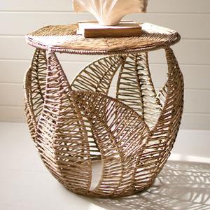 Table d'appoint en herbe de mer pour la décoration moderne de la maison, tables d'appoint en herbe de mer naturelle, vente en gros, table d'appoint artisanale - Product Image 2