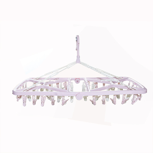 Cintre de séchage de vêtements en plastique pliable portable avec 52 pinces à linge pour chaussettes, sous-vêtements et vêtements de bébé - Product Image 2