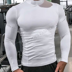 Chemise de compression à séchage rapide unisexe personnalisée en gros Top de fitness à manches longues et à col souple Stretch évacuant l'humidité - Product Image 3