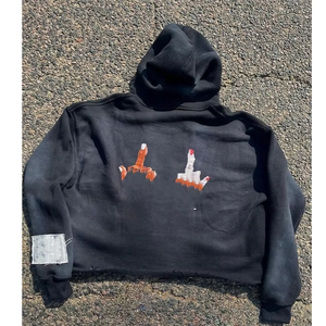 Sudadera con capucha rosa con cremallera desgastada TUP Print Streetwear Sudadera con capucha y cremallera completa de gran tamaño Unisex - Product Image 3