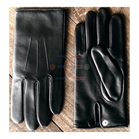 Guantes de Cuero Ceremoniales Tri-Service para Hombre, 100% Piel de Oveja Nappa, Ecológicos, Estilo Liso, para las Cuatro Estaciones y Actividades al Aire Libre