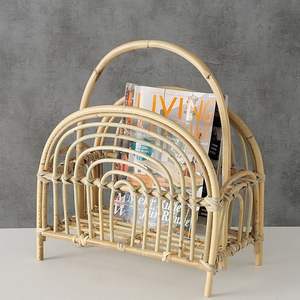 Vietnam Natural HandWoven Rattan <b>Magazine</b> <b>Holder</b> Wholesale water hyacinth Storage Basket seagrass undershelf cabinet - Product Image 1