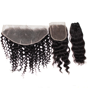 Los mechones de cabello humano con frontal y cierre proporcionan una cobertura completa y natural y flexibilidad de estilo, hechos con cabello suave 100% real - Product Image 5