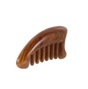 Atraente forma única pente de madeira para desembaraça artesanal neem bolso de madeira pente viagem amigável lavável pente reutilizável para casa