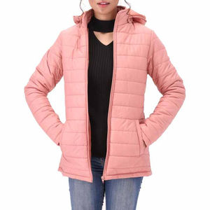 Veste bouffante de haute qualité imprimée avec votre logo, veste d'hiver à capuche matelassée et respirante en nylon, vente en gros, pour femmes - Product Image 1