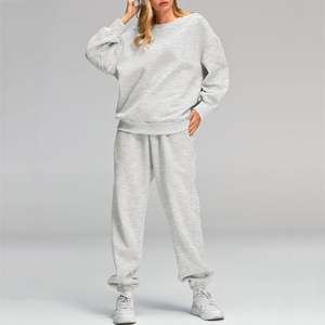 Women's Tracksuit Training Two-Piece Set <b>Jogging</b> Wear Sweat <b>Suit</b> Fashion Cotton Fleece Full Length Pajama Sets For Women - Product Image 1