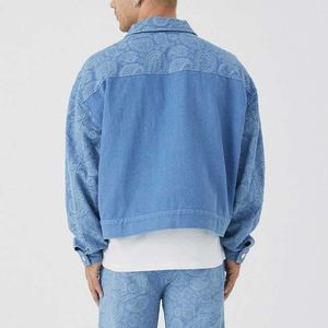 Veste en jean décontractée effet délavé tendance, veste d'hiver confortable pour le streetwear en extérieur, veste d'hiver de haute qualité - Product Image 2