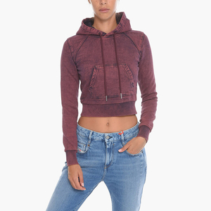 Sudadera Corta con Capucha para Mujer, Estilo Vintage, Oversize, con Bolsillos, de Poliéster/Algodón, 360 Gramos, Lavado Ácido, Desgastada, para Invierno - Product Image 4