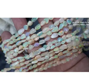 Super Shiny Fire Ethiopian Opal Tumble Beads Strand For Necklace Pendant