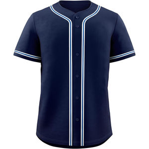 Camiseta de béisbol para hombre, camiseta de softball con botones de equipo personalizado, aparejos sublimados, sarga, nombre, número, malla bordada, ropa deportiva - Product Image 1